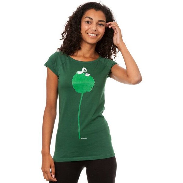 FellHerz Damen T-Shirt Blumenbuch Dunkelgrün aus 100% Biobaumwolle