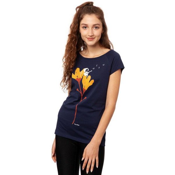 FellHerz Damen T-Shirt Gitarrenmädchen dunkelgrün aus 100% Biobaumwolle