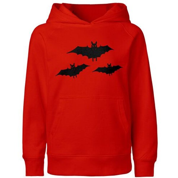 HANDGEDRUCKT "Fledermausschar" Kinder Hoody Neutral