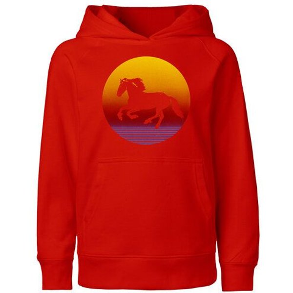 HANDGEDRUCKT "Sunsethorse" Kinder Hoody Neutral
