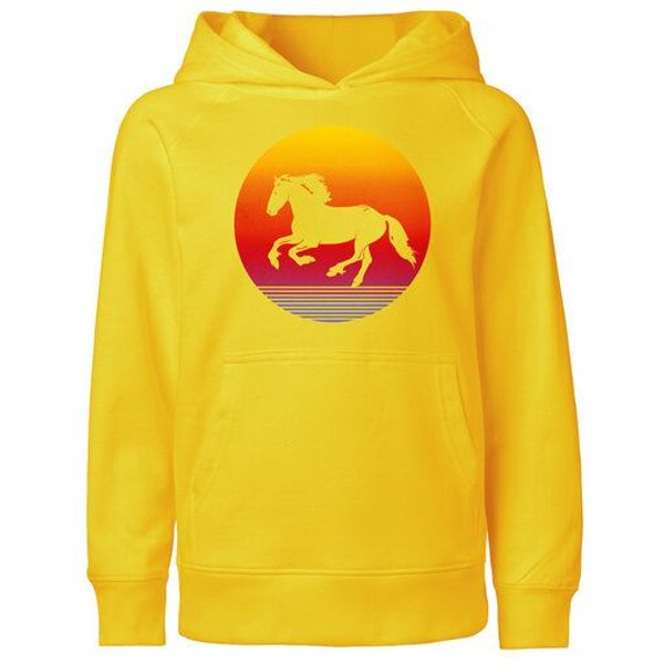 HANDGEDRUCKT "Sunsethorse" Kinder Hoody Neutral