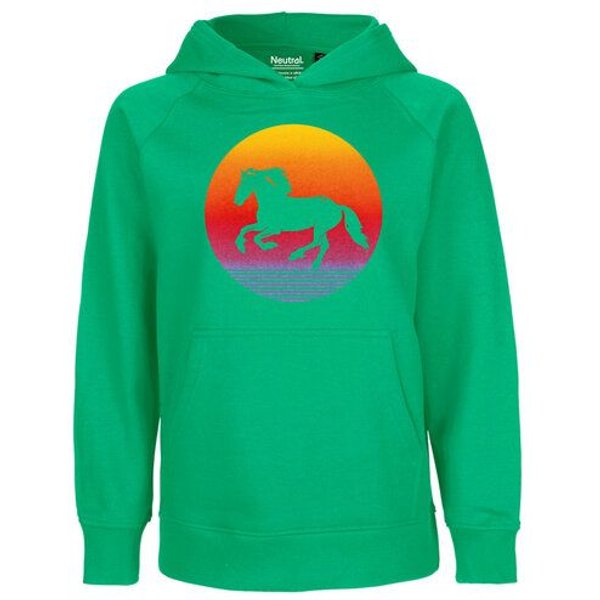 HANDGEDRUCKT "Sunsethorse" Kinder Hoody Neutral