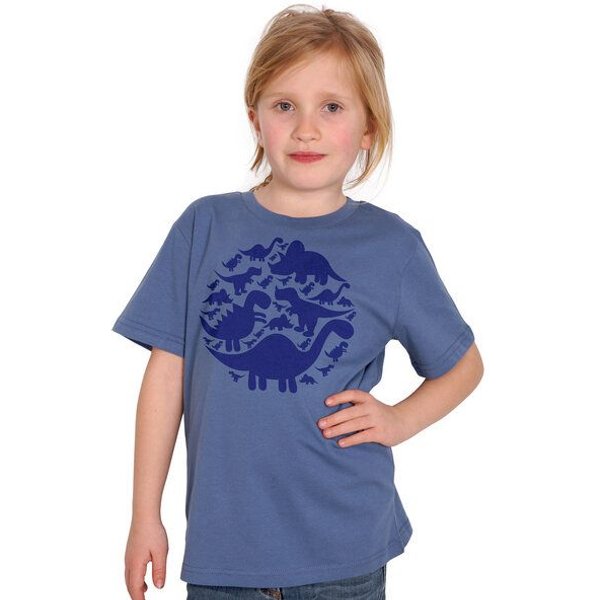 HANDGEDRUCKT "Dinos" Unisex Kinder T-Shirt Earth Positive
