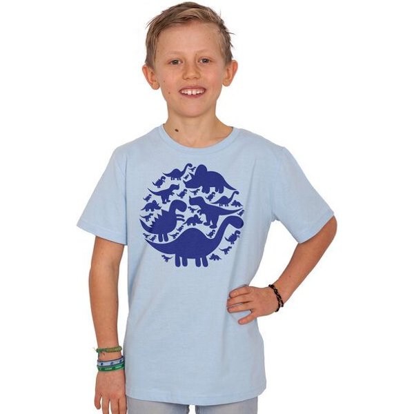 HANDGEDRUCKT "Dinos" Unisex Kinder T-Shirt Earth Positive