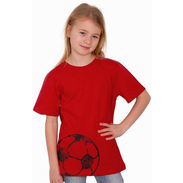 HANDGEDRUCKT "Fußball" Unisex Kinder T-Shirt Earth Positive