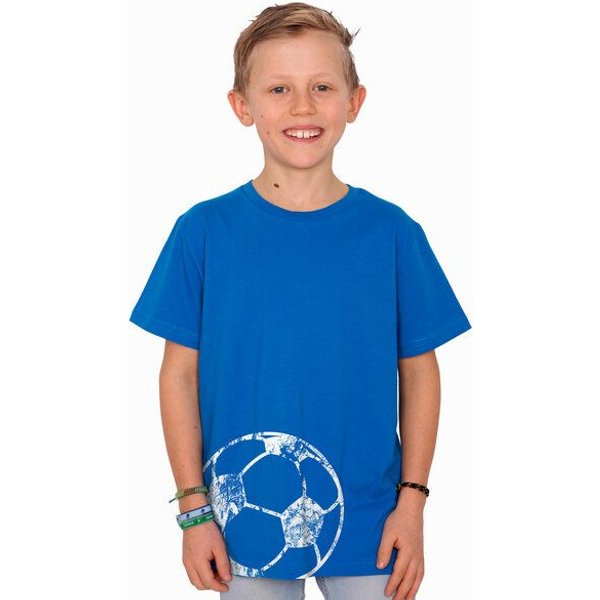 HANDGEDRUCKT "Fußball" Unisex Kinder T-Shirt Earth Positive
