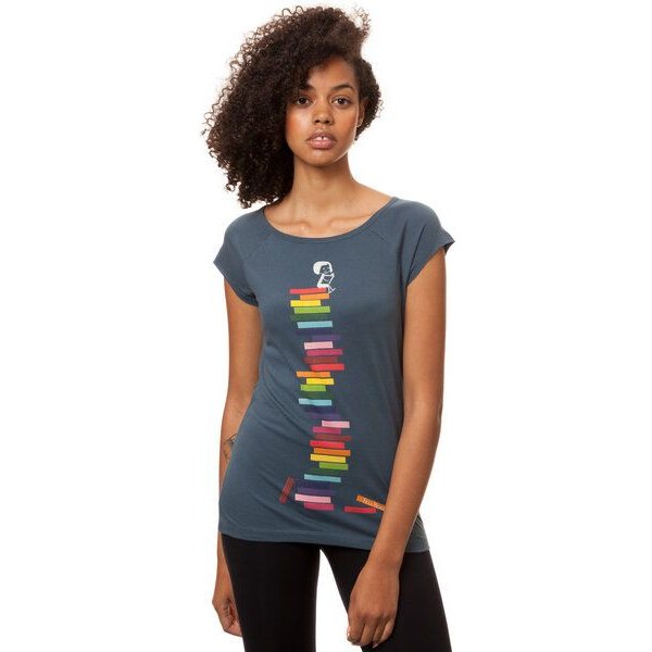 FellHerz Damen Raglan T-Shirt Books Girl aus 100% Biobaumwolle