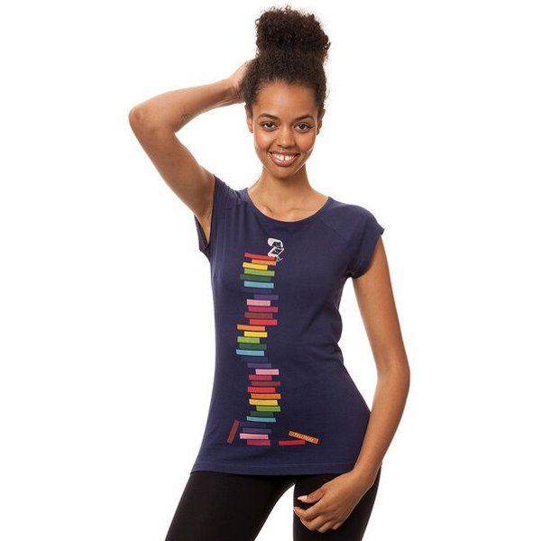 FellHerz Damen Raglan T-Shirt Books Girl aus 100% Biobaumwolle