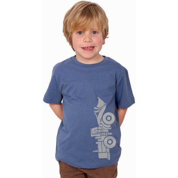 HANDGEDRUCKT "Radlader 02" Unisex Kinder T-Shirt Earth Positive