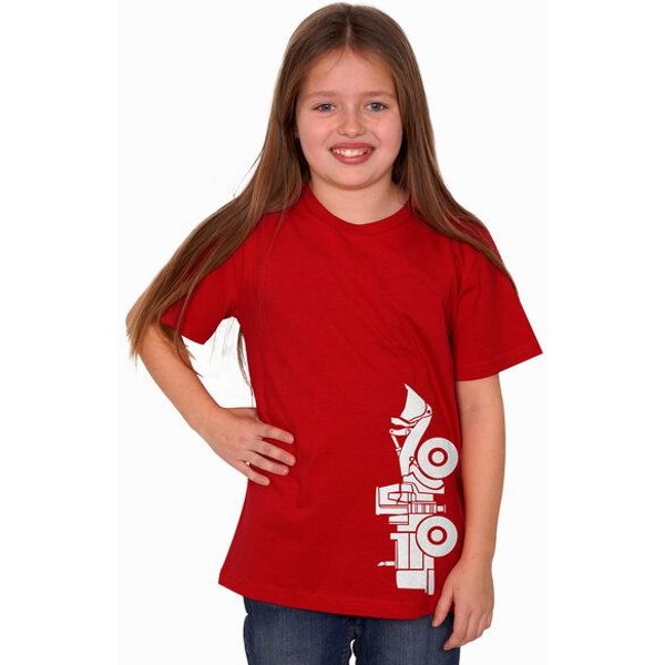 HANDGEDRUCKT "Radlader 02" Unisex Kinder T-Shirt Earth Positive