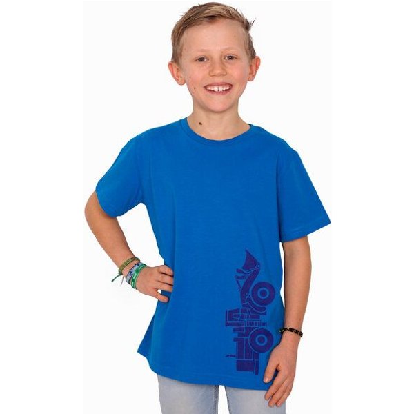 HANDGEDRUCKT "Radlader 02" Unisex Kinder T-Shirt Earth Positive