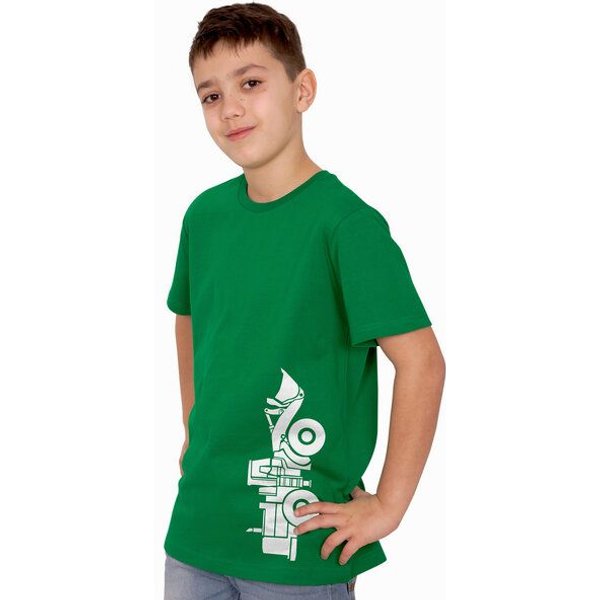 HANDGEDRUCKT "Radlader 02" Unisex Kinder T-Shirt Earth Positive