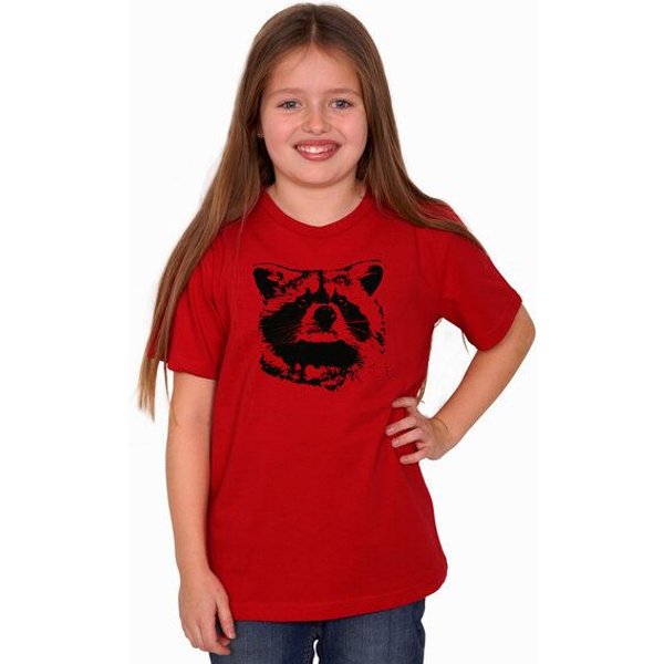 HANDGEDRUCKT "Waschbär" Unisex Kinder T-Shirt Earth Positive
