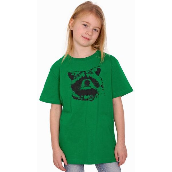 HANDGEDRUCKT "Waschbär" Unisex Kinder T-Shirt Earth Positive