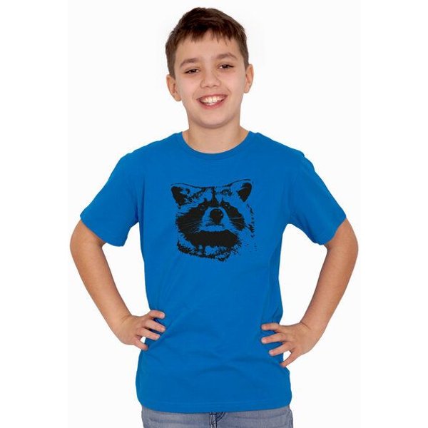 HANDGEDRUCKT "Waschbär" Unisex Kinder T-Shirt Earth Positive