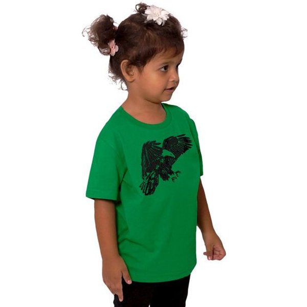HANDGEDRUCKT "Weißkopfseeadler" Unisex Kinder T-Shirt Earth Positive