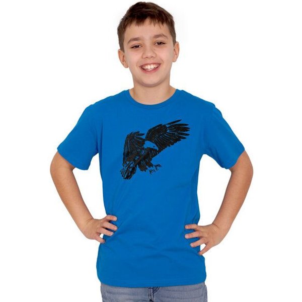 HANDGEDRUCKT "Weißkopfseeadler" Unisex Kinder T-Shirt Earth Positive