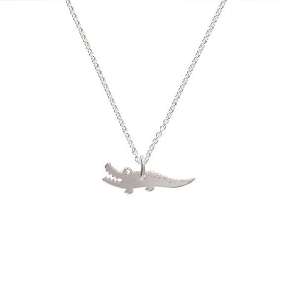BELLYBIRD Jewellery Kinderkette - kleines Krokodil, Anhänger/ Silber/ Silber vergoldet