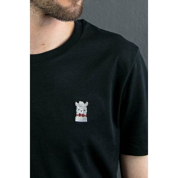 sticknic T-Shirt mit Lama Motiv gestickt - Minimalistische Stickerei- Auch als Geschenk