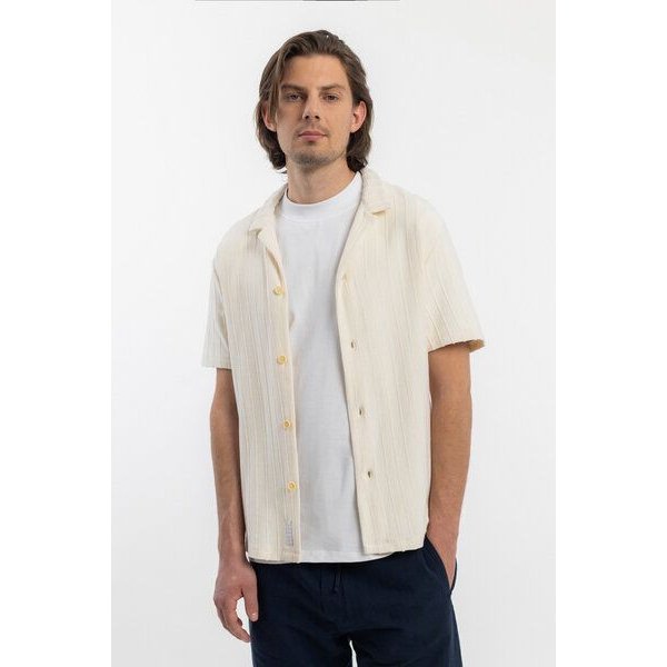 Rotholz Strick Bowling Shirt Bio Baumwolle - Creme