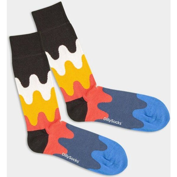 DillySocks Bunte Socken, Bio Baumwolle, wavy wonder