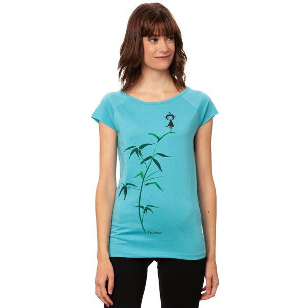 FellHerz Damen T-Shirt Yogamädchen aus 100% Biobaumwolle