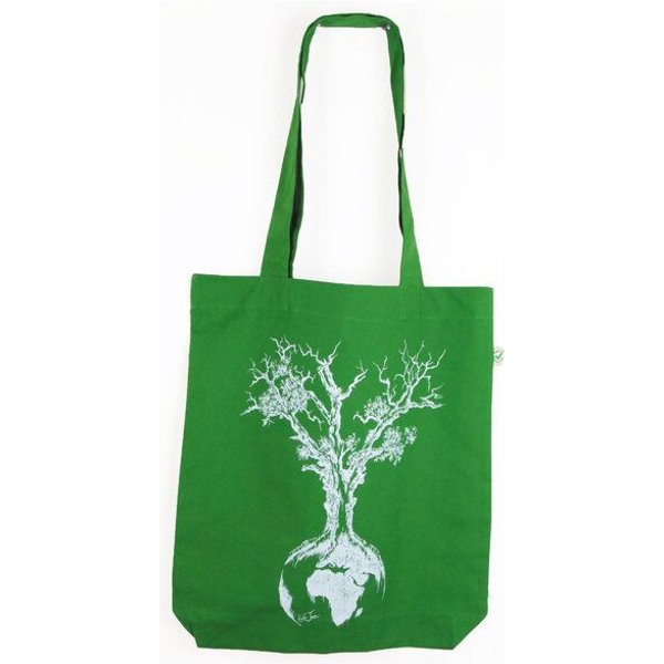 Life-Tree Organic Fairwear Tote Bag Tasche aus Biobaumwolle Fairwear für | Burgund/Natur