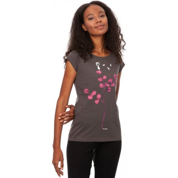 FellHerz Damen T-Shirt Eukalyptusmädchen dunkelblau aus 100% Biobaumwolle