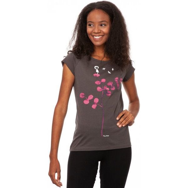 FellHerz Damen T-Shirt Eukalyptusmädchen dunkelblau aus 100% Biobaumwolle