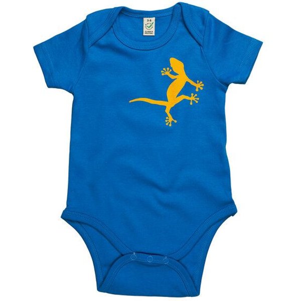 HANDGEDRUCKT "2 Geckos" Baby Body Earth Positive