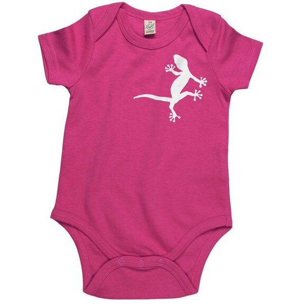 HANDGEDRUCKT "2 Geckos" Baby Body Earth Positive