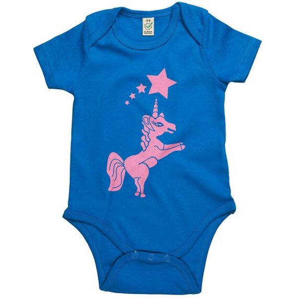 HANDGEDRUCKT "Einhorn" Baby Body Earth Positive