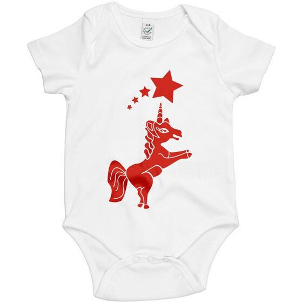 HANDGEDRUCKT "Einhorn" Baby Body Earth Positive
