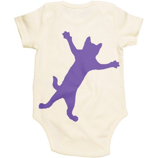 HANDGEDRUCKT "Klammerkatze" Baby Body Earth Positive