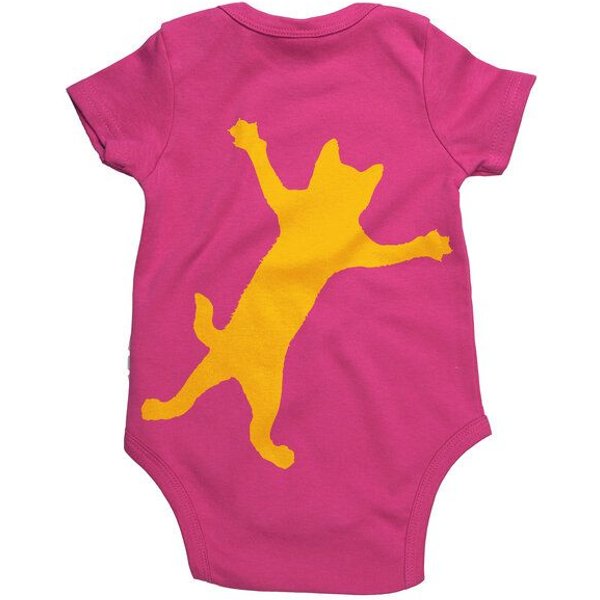 HANDGEDRUCKT "Klammerkatze" Baby Body Earth Positive