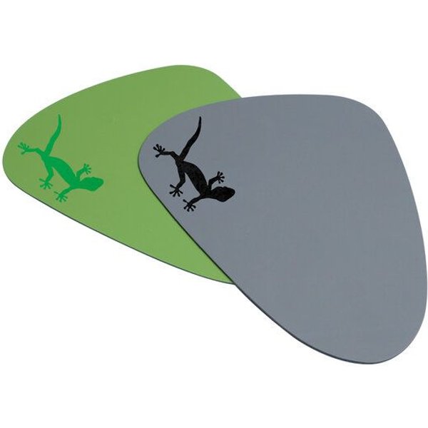 HANDGEDRUCKT "Gecko" Mousepad aus Recyclingleder Tropfenform