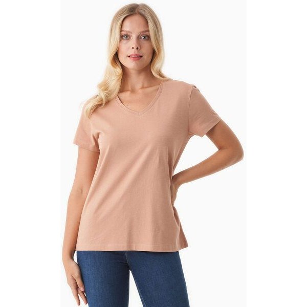 ORGANICATION Damen Basic T-Shirt aus Bio-Baumwolle mit V-Ausschnitt