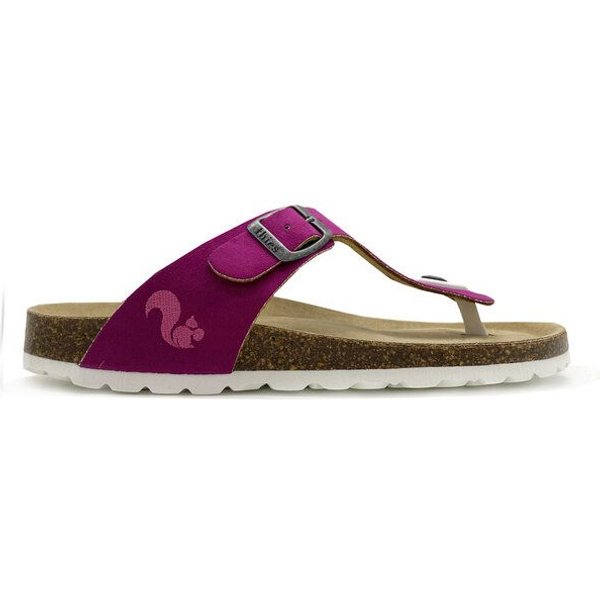 Vegane thies ® Rec Bio Thong Sandale aus rec. PES mit Kork-Tieffussbett