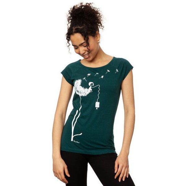 FellHerz Damen Raglan T-Shirt Pusteblume aus 100% Biobaumwolle