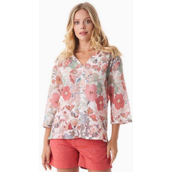 ORGANICATION Bluse aus Bio-Baumwoll-Voile mit Blumenmuster