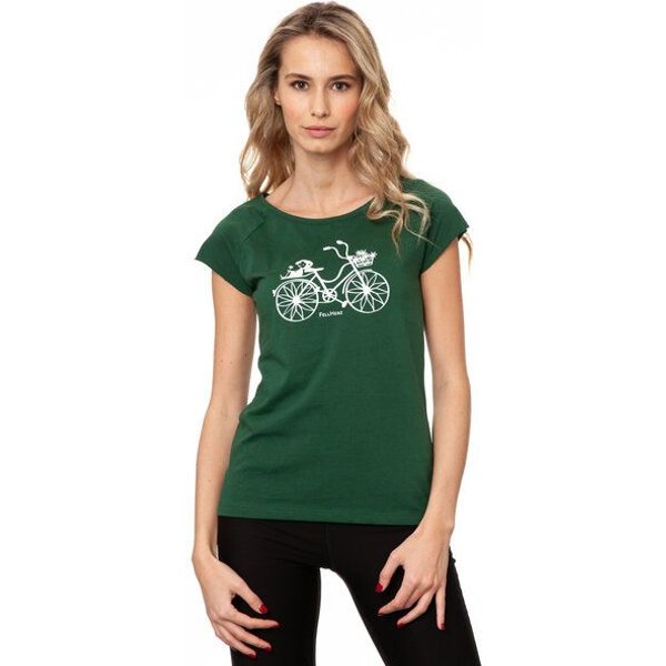 FellHerz Damen Raglan T-Shirt Fahrrad-Mädchen aus 100% Biobaumwolle