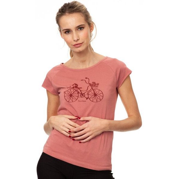 FellHerz Damen Raglan T-Shirt Fahrrad-Mädchen aus 100% Biobaumwolle