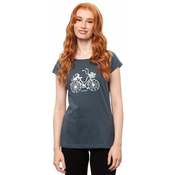 FellHerz Damen Raglan T-Shirt Fahrrad-Mädchen aus 100% Biobaumwolle