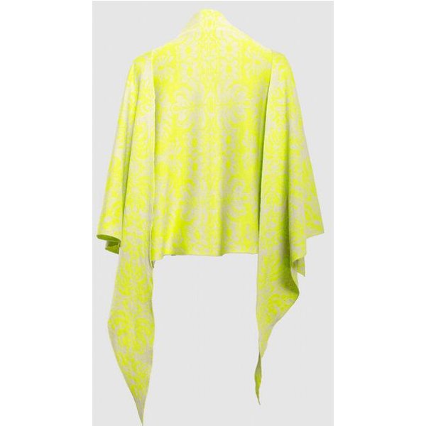 LANARTO slow fashion Schultertuch Blütenzauber aus 100 % Bio-Baumwolle in Gelb und Lila – Made in Germany
