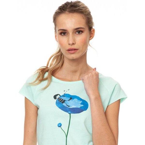 FellHerz Damen T-Shirt Swimming Pool moonlight jade mint aus 100% Biobaumwolle