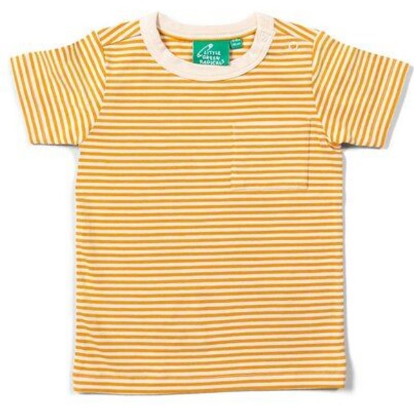 Little Green Radicals Kinder T-Shirt mit gelben Streifen – Fairtrade & GOTS-zertifiziert