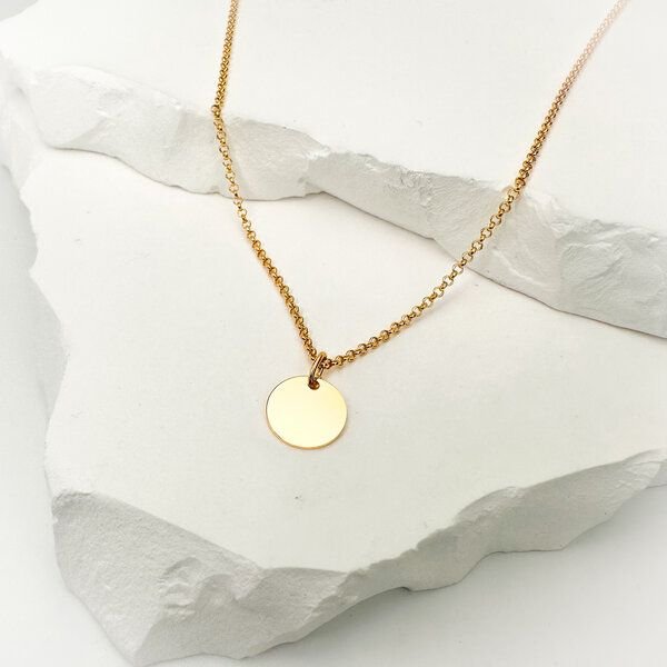 MOANINA Kette Minimal Coin Chiara - 925 Silber/18k Gold Vermeil - 3 Längen