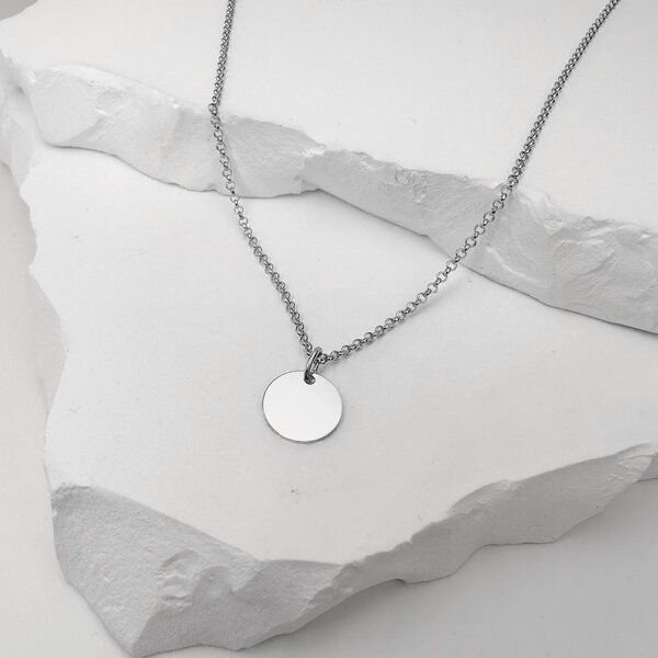 MOANINA Kette Minimal Coin Chiara - 925 Silber/18k Gold Vermeil - 3 Längen