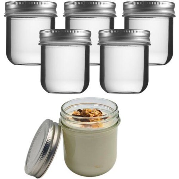 mikken 6x Dessertglas 220 ml Joghurtgläser mit Schraubdeckel
