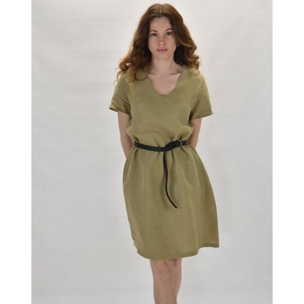 Aatise Shiftkleid kurzarm aus 100% Leinen Zelda